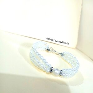 Luxurious White Pearl Bracelet – Handmade Crystal Elegance