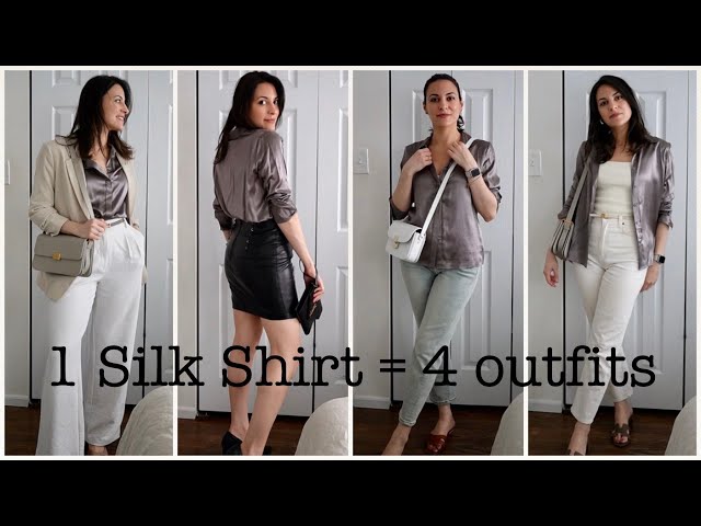 silk blouse styling ideas for capsule wardrobe