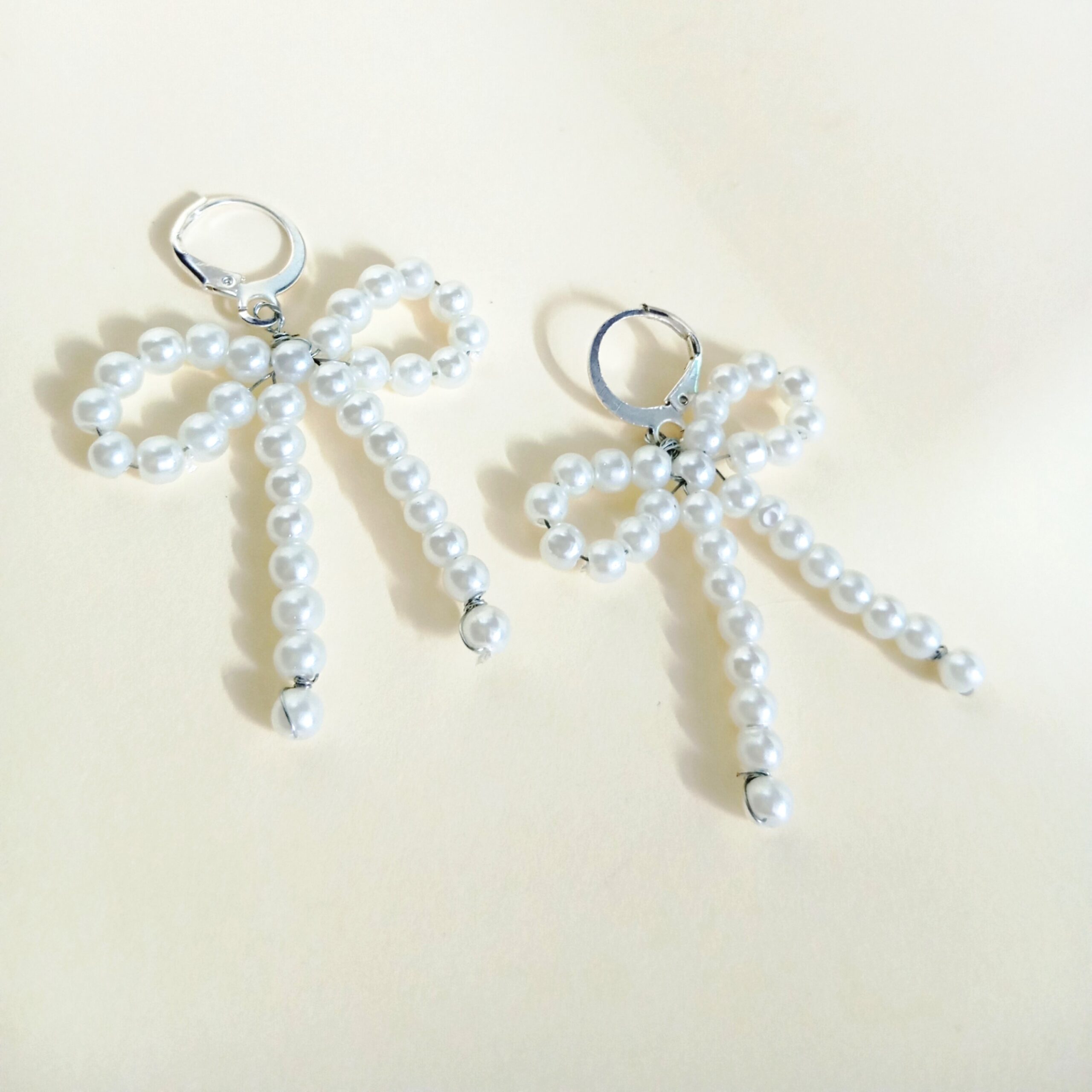 pearl bow earrings