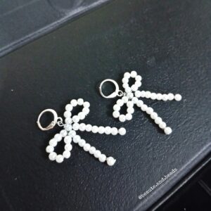 pearl bow earrings