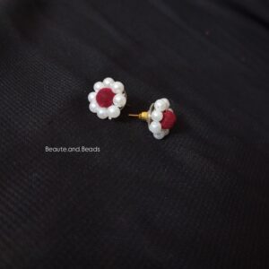 handmade pearl stud earrings